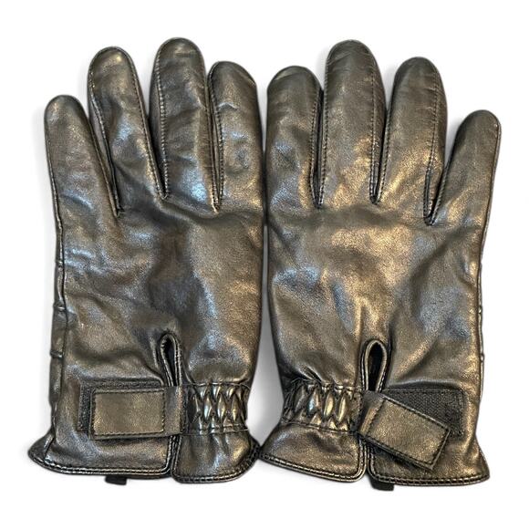 Wilsons Leather Gloves Mens Size Large Thinsulate Ultra Lined Adjustable Black - Picture 5 of 10